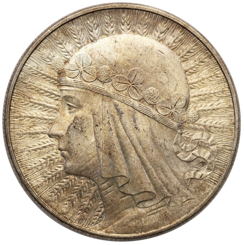 Polska II RP. 10 złotych 1932 głowa kobiety (ze znakiem)